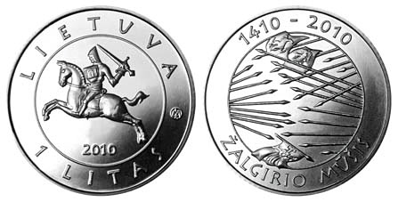 Coin issued to commemorate the 600th anniversary of the Grünwald Battle