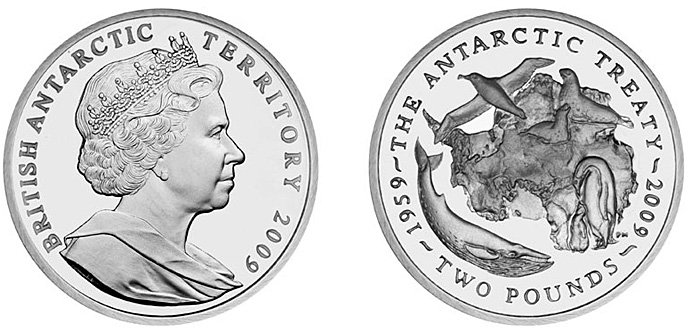 British Antarctic Territory 2009 50th Anniversary of the Antarctic Treaty Coin