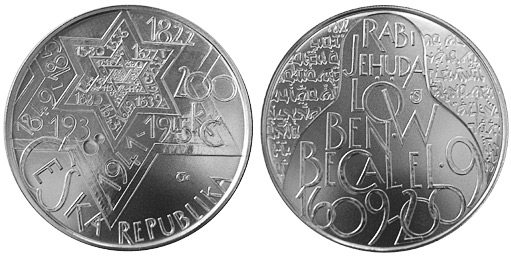 Czech 200 kronen 2009 Rabi Jehuda Löw 