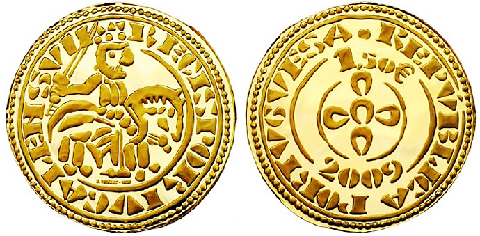 Morabitino 1,5 euro coin commmorative Réplica da Moeda de D.Sancho I O Morabitino – 2009