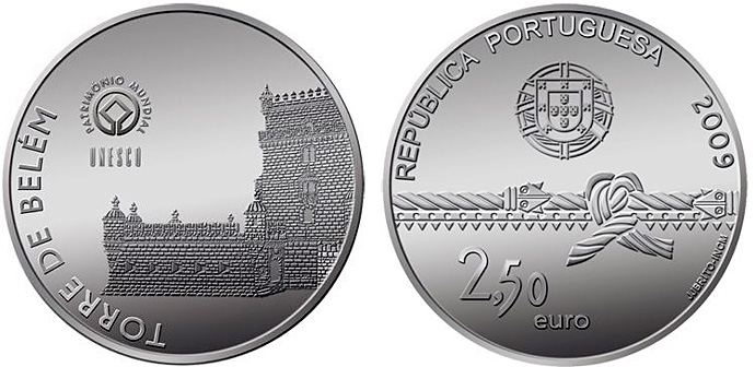 Torre de Belém – 2009 Portugal 2,5 euro commmemorative coin