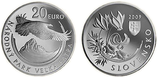 Slovensko Slovakia 20 euro 2009 Národný park Veľká Fatra National Park